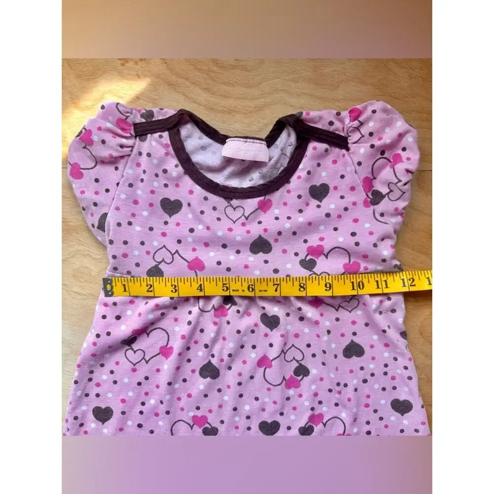 Vintage Kids Headquarters Toddler Girls Pink Heart Dress Size 6X Short Sleeve